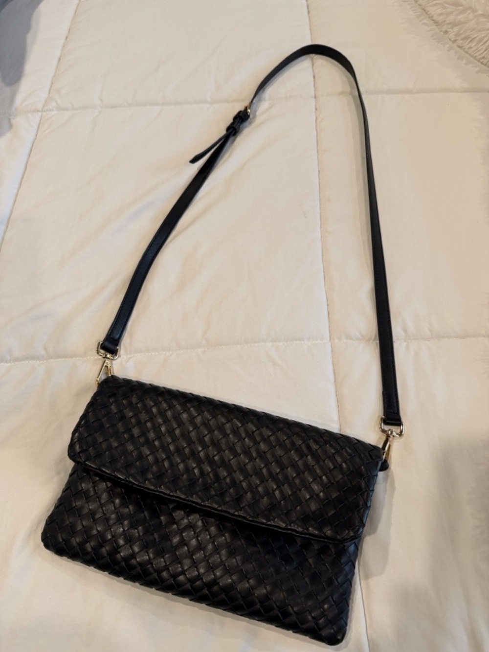 Quince Italian woven leather crossbody bag